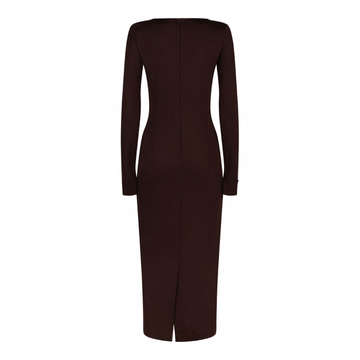 Dark Brown Jersey Midi Dress