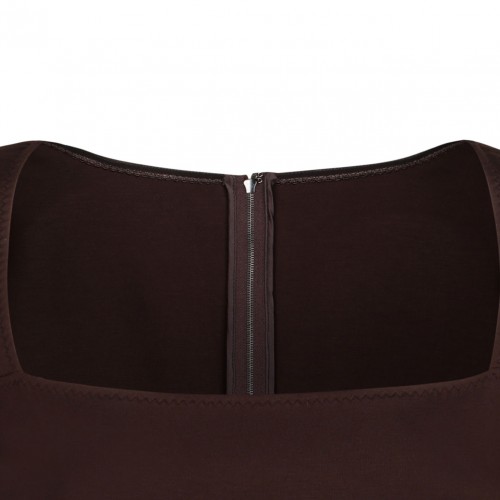 Dark Brown Jersey Midi Dress