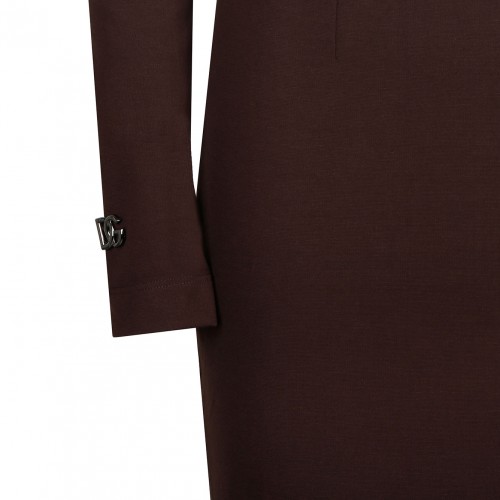 Dark Brown Jersey Midi Dress