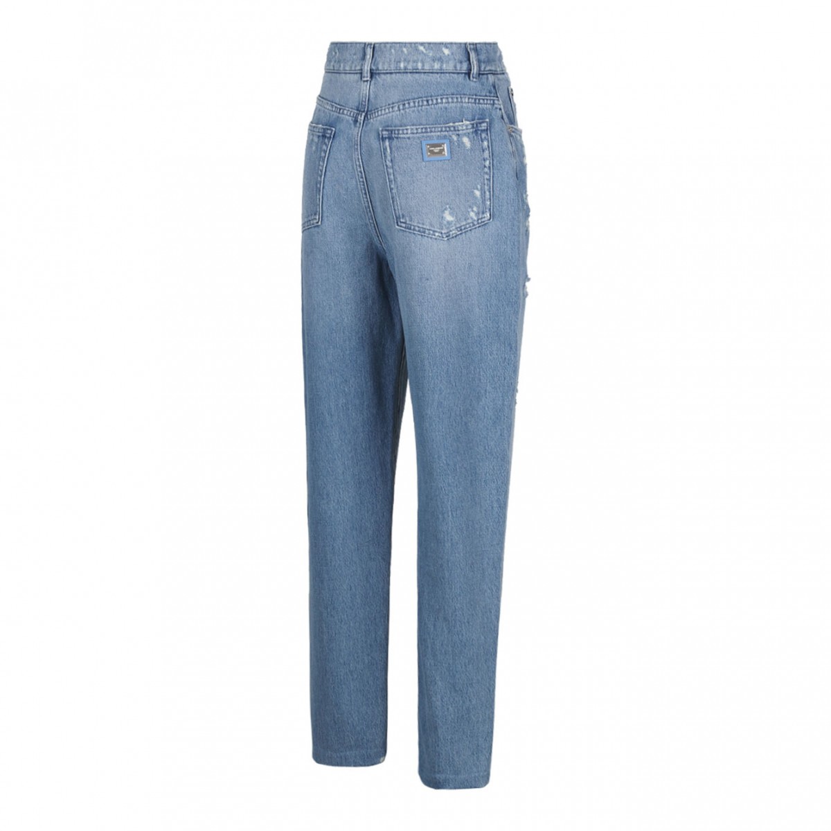 Blue Mini Ripped Jeans