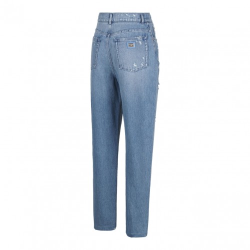 Blue Mini Ripped Jeans