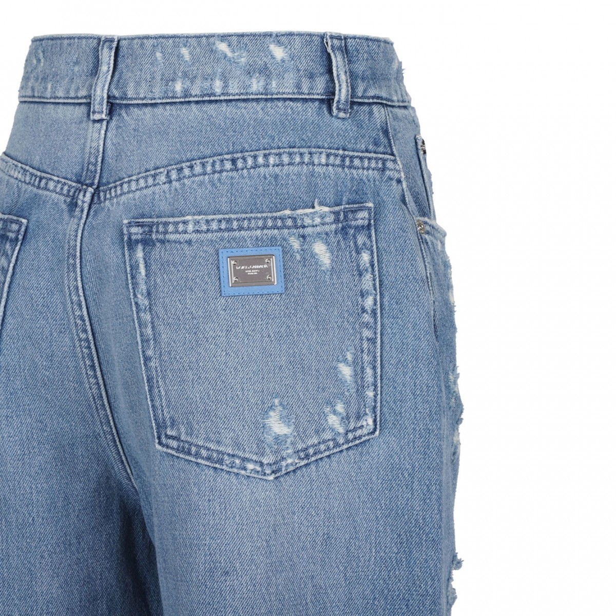 Blue Mini Ripped Jeans