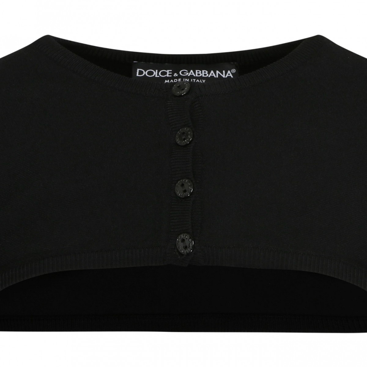 Black Stretch Design Cropped Cardigan