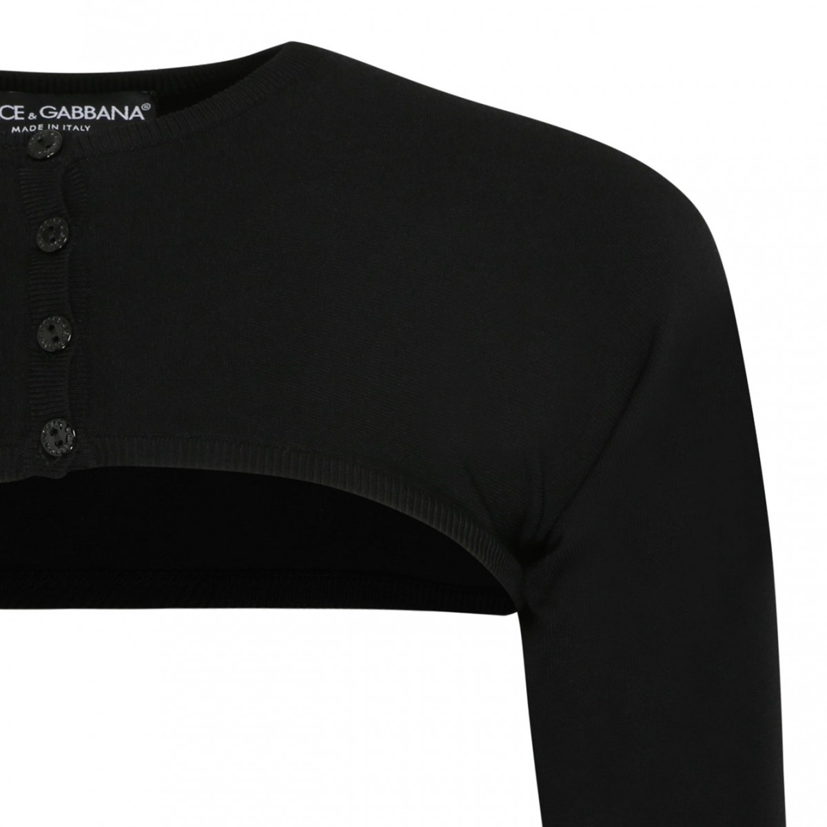 Black Stretch Design Cropped Cardigan