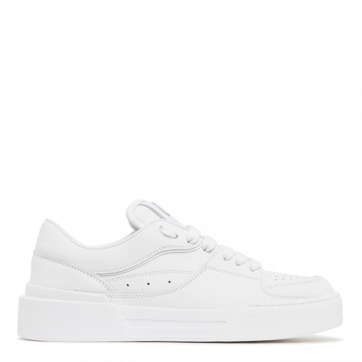 White Leather Low Top Sneakers