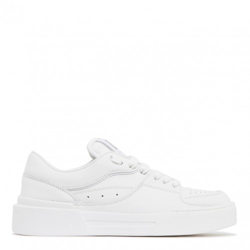White Leather Low Top Sneakers