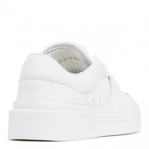 White Leather Low Top Sneakers 2