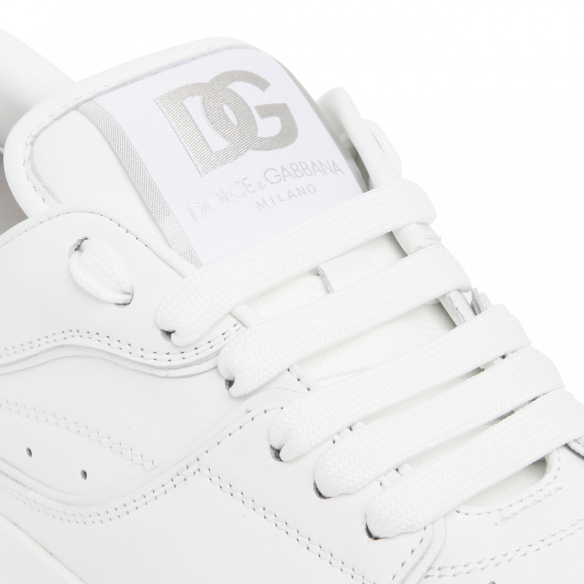 White Leather Low Top Sneakers