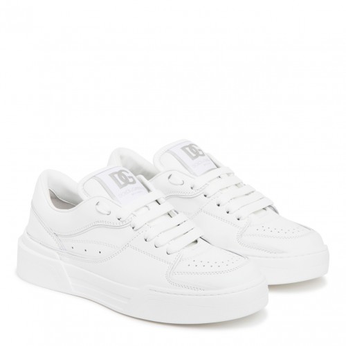 White Leather Low Top Sneakers