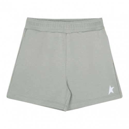 White and Seagrass Star Print Shorts