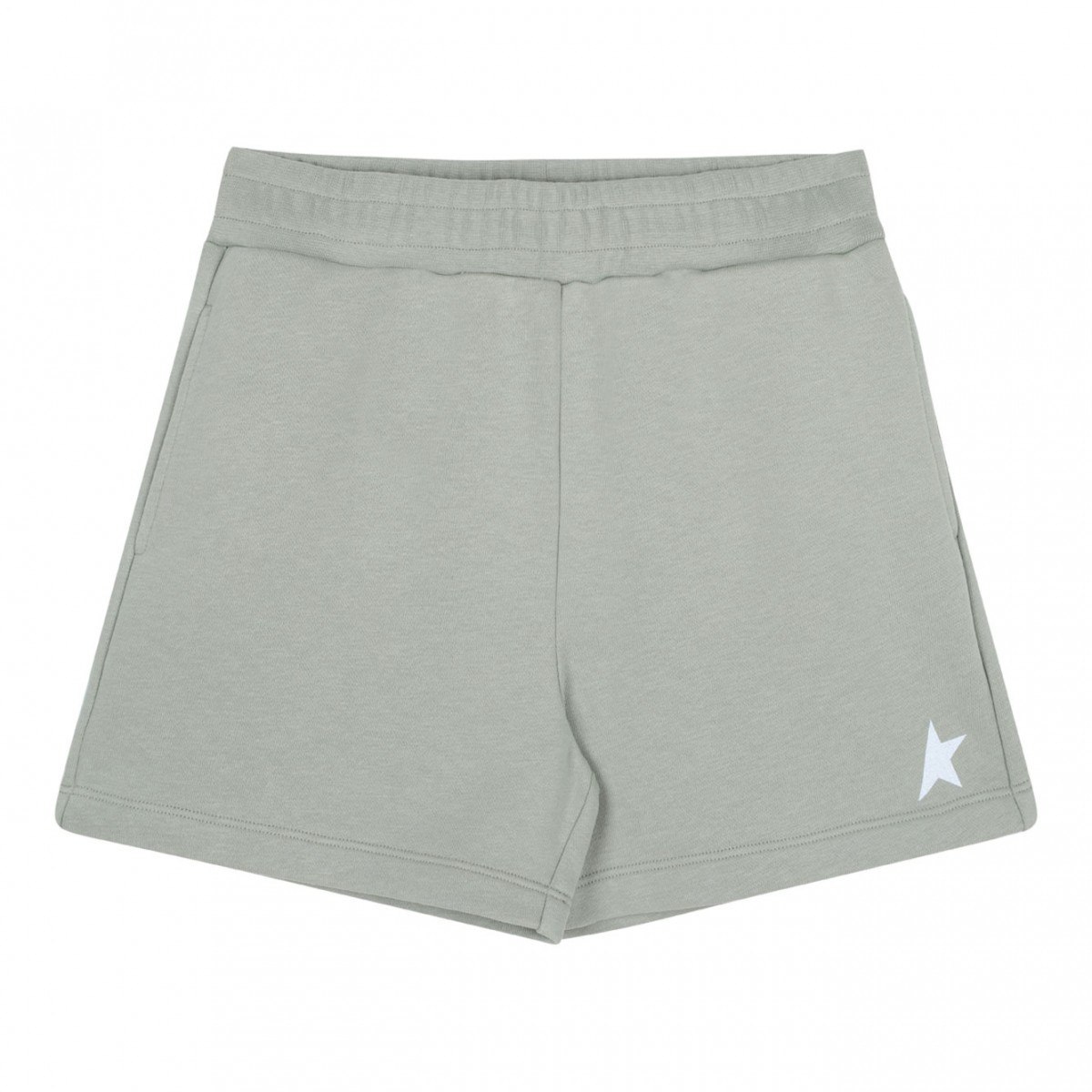 White and Seagrass Star Print Shorts