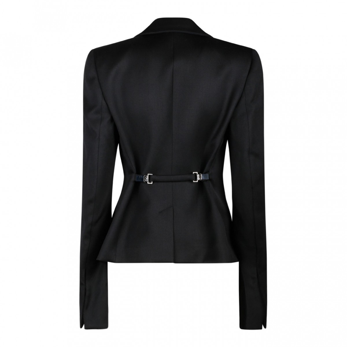 Black Virgin Wool Tailored Single Breasted Blazer