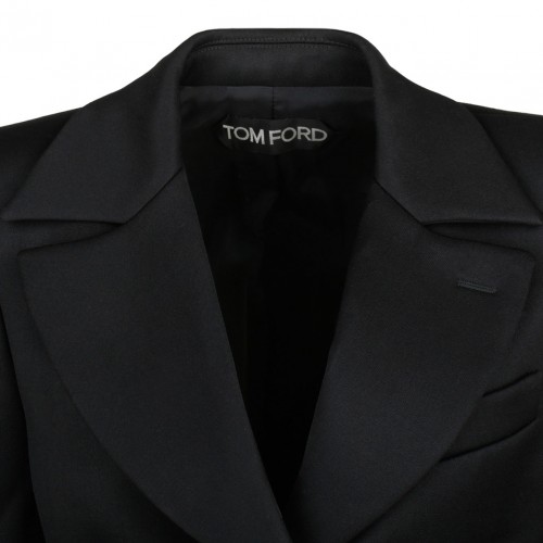 Black Virgin Wool Tailored Single Breasted Blazer