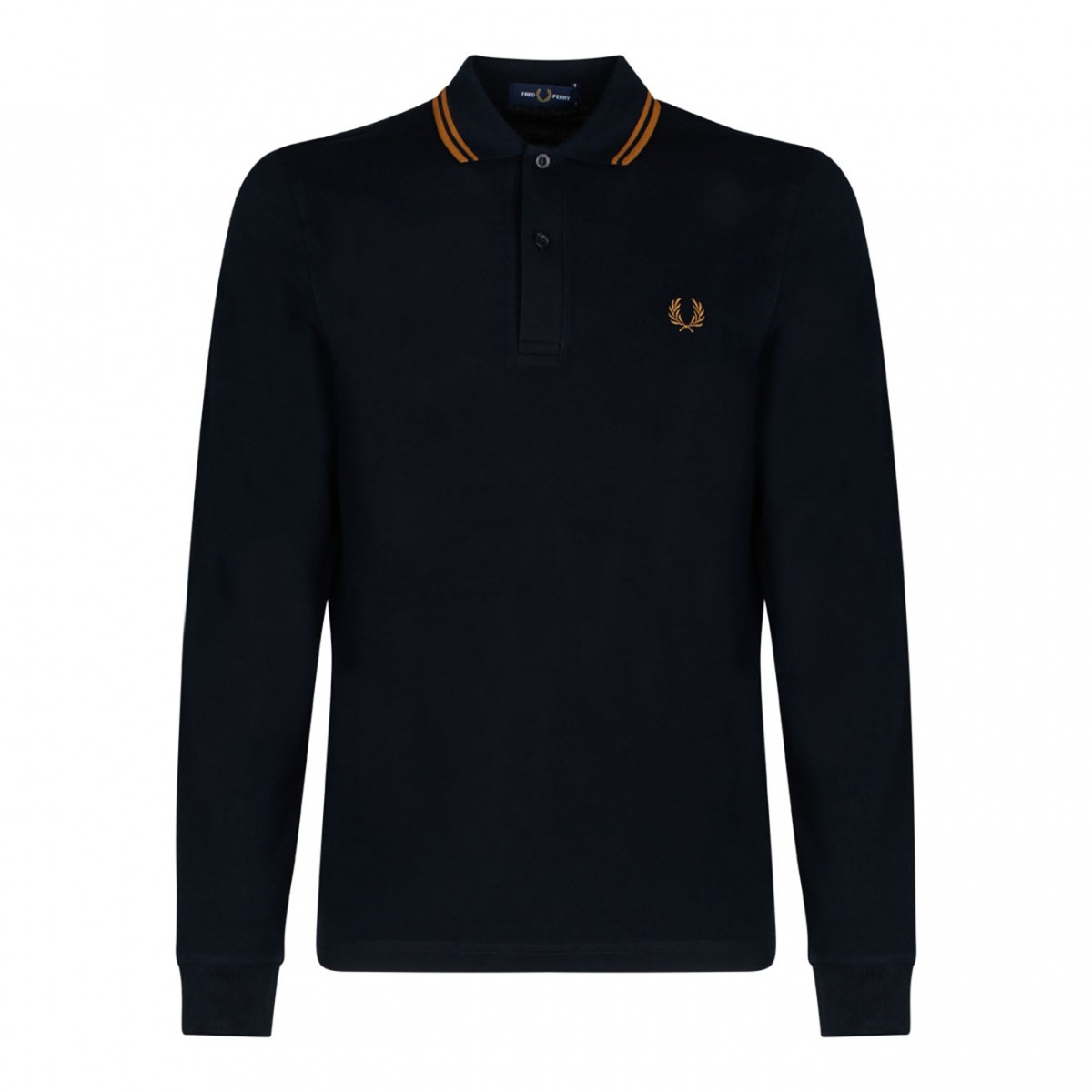 Navy Blue and Brown Polo Shirt