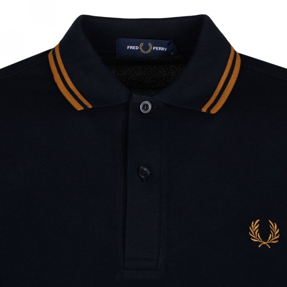 Navy Blue and Brown Polo Shirt