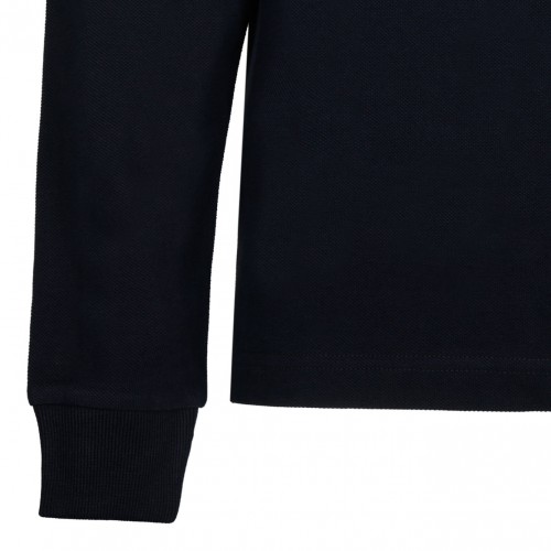 Navy Blue and Brown Polo Shirt