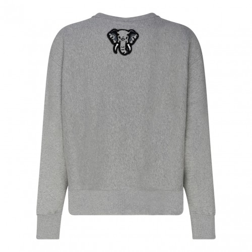 Pearl Grey Logo-Applique Sweatshirt