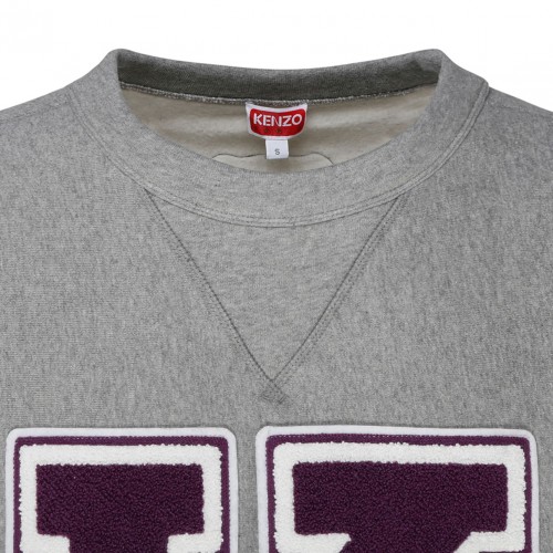 Pearl Grey Logo-Applique Sweatshirt