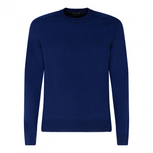 Dark Blue Cashmere Crewneck Jumper