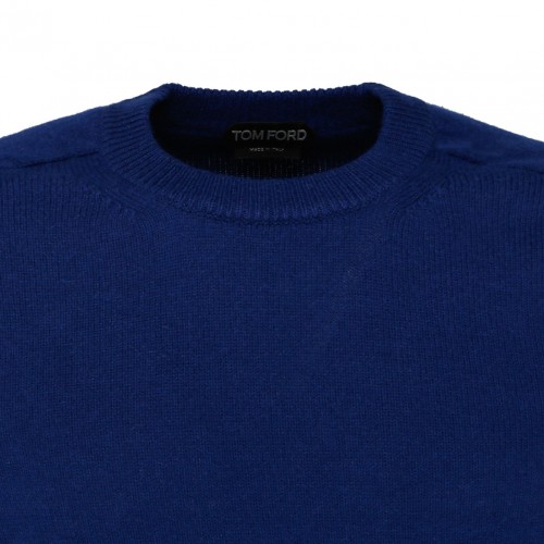 Dark Blue Cashmere Crewneck Jumper