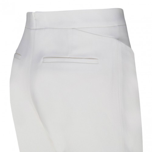 Chalk White Virgin Wool Flared Trousers