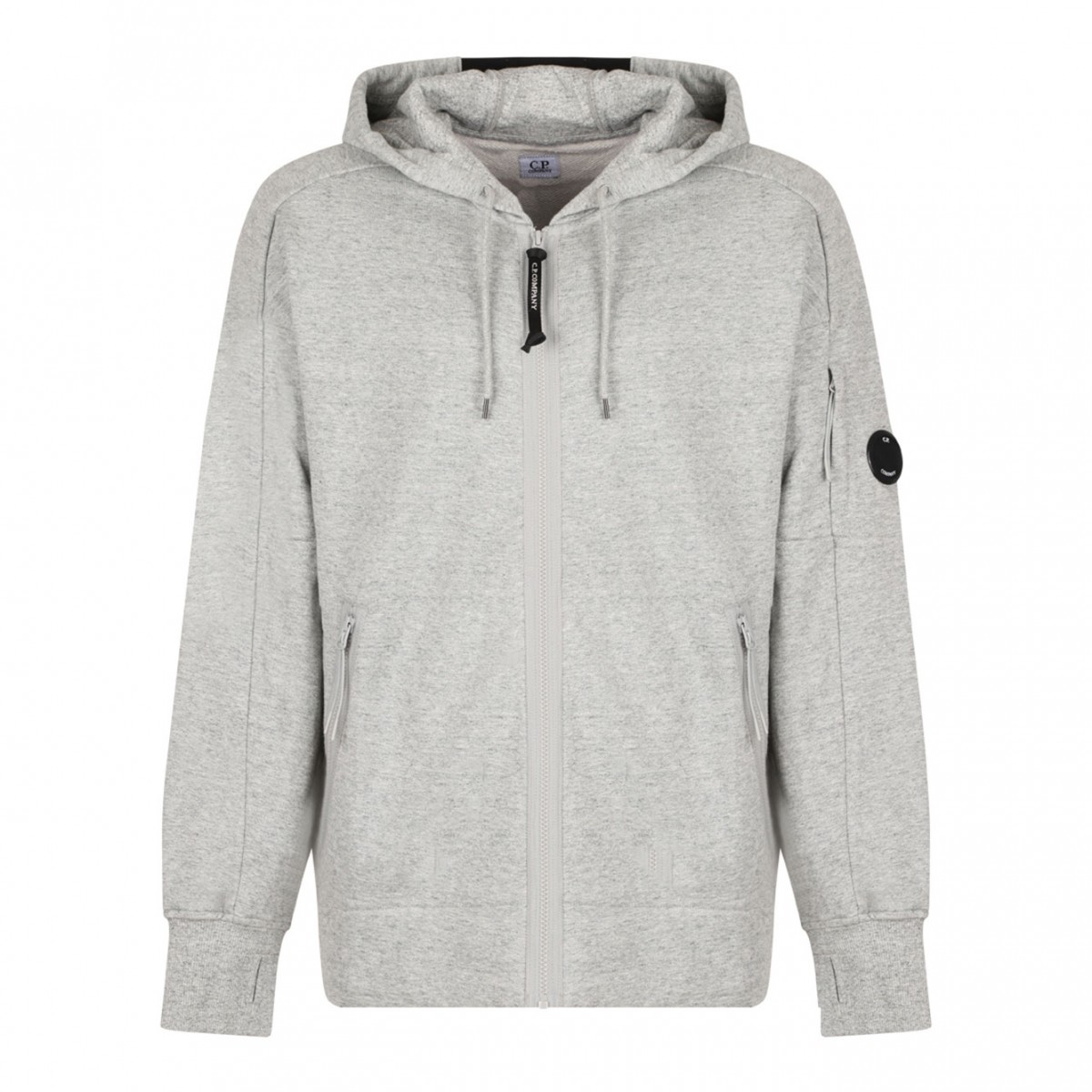 Grey Lens Detailed Hoodie