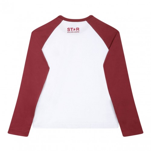 White and Red Star Print T-Shirt 2