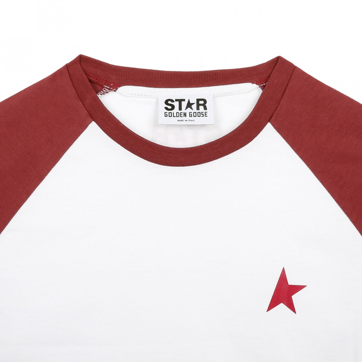 White and Red Star Print T-Shirt