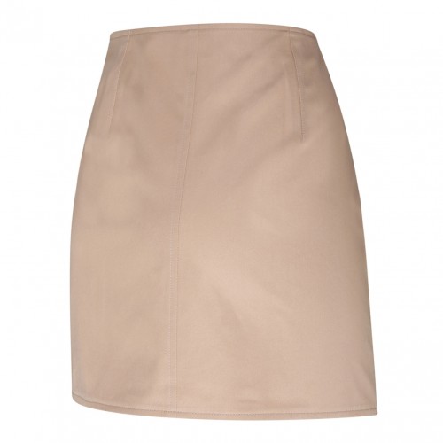 Sand Beige Cotton Mini Skirt
