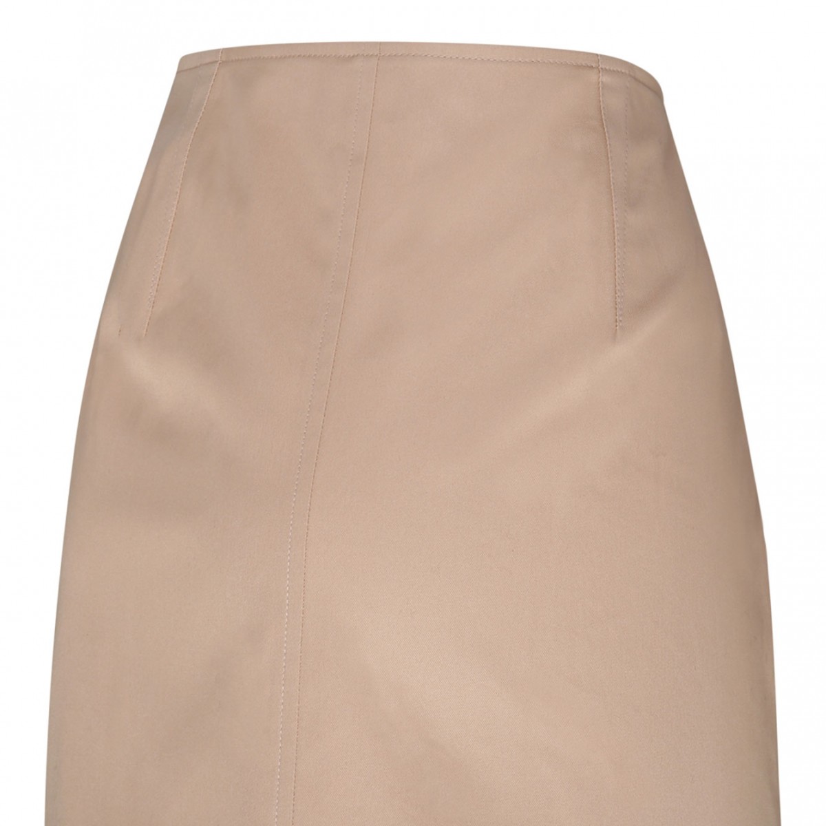 Sand Beige Cotton Mini Skirt
