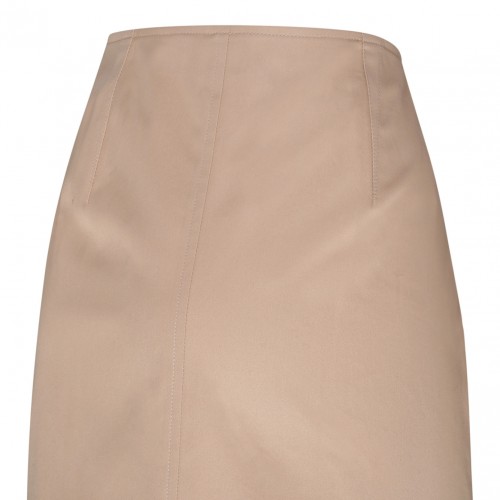 Sand Beige Cotton Mini Skirt