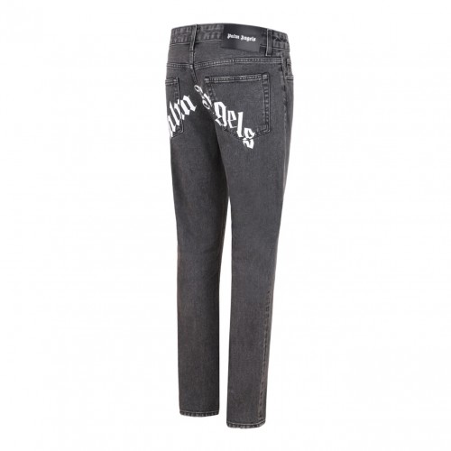 Black and White Logo Print Jeans