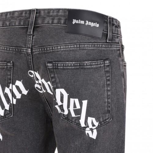 Black and White Logo Print Jeans