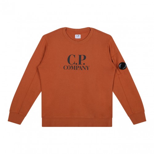 Orange Rust Logo Print Sweatshirt