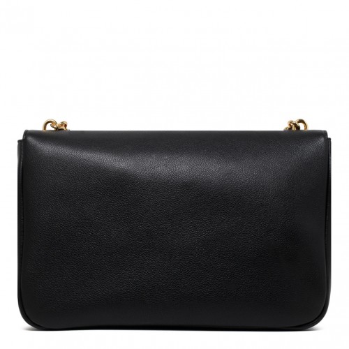 Black Leather Chain Link Handle Tote Bag 2