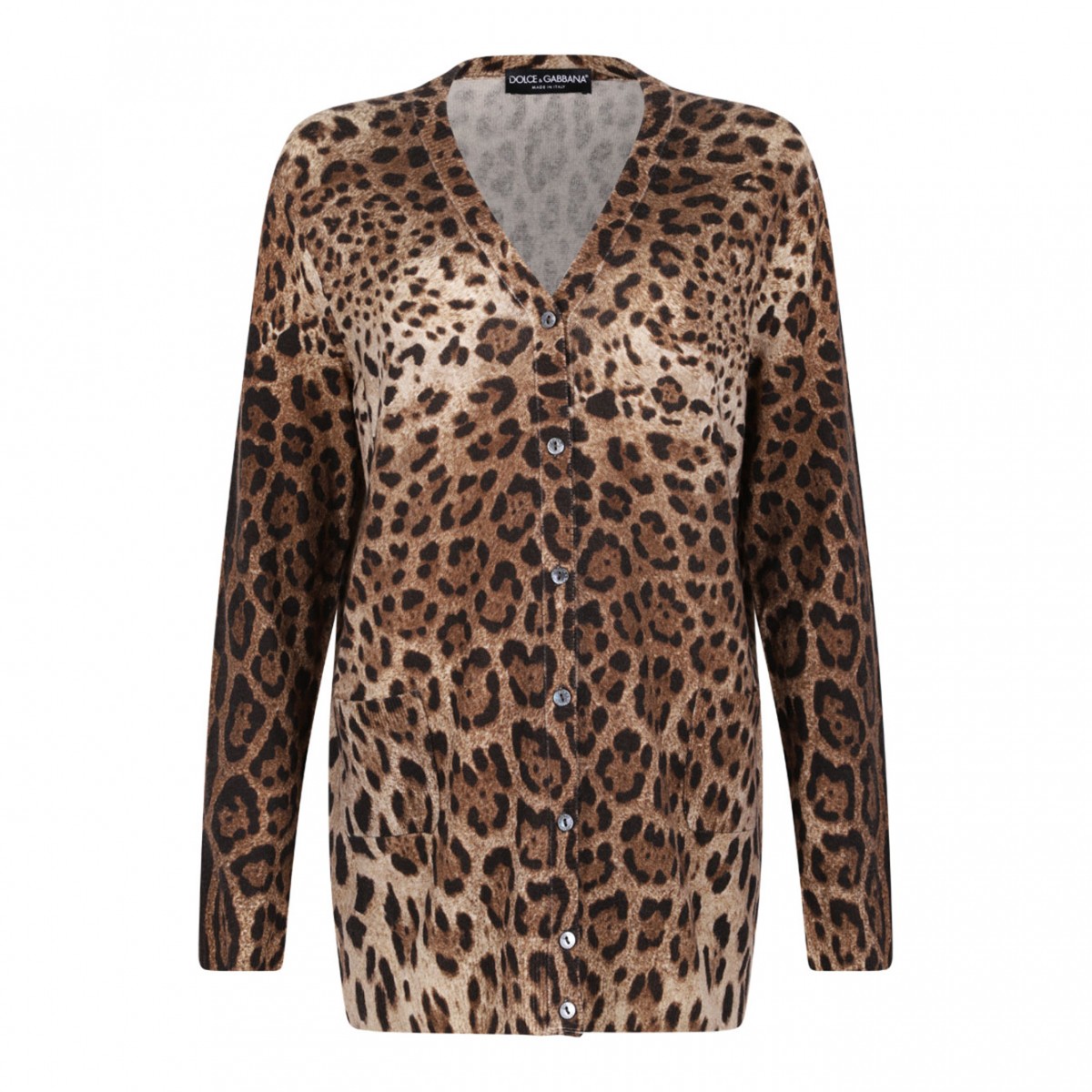 Leopard-Print Cashmere Cardigan