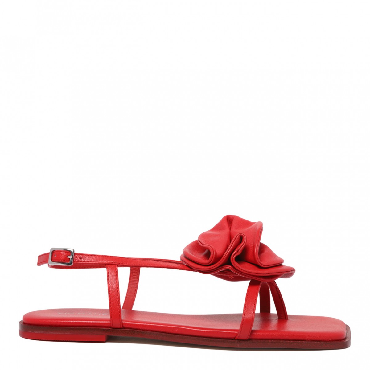 Red Floral Applique Sandals