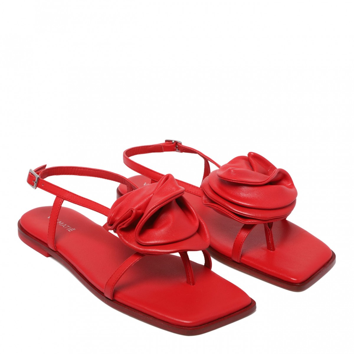 Red Floral Applique Sandals
