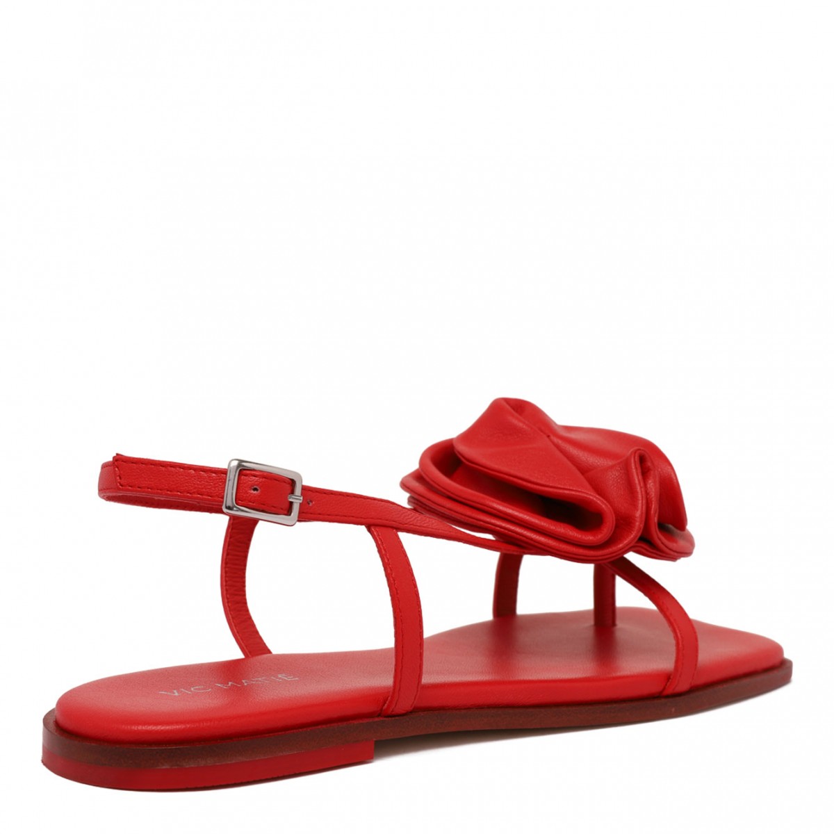 Red Floral Applique Sandals