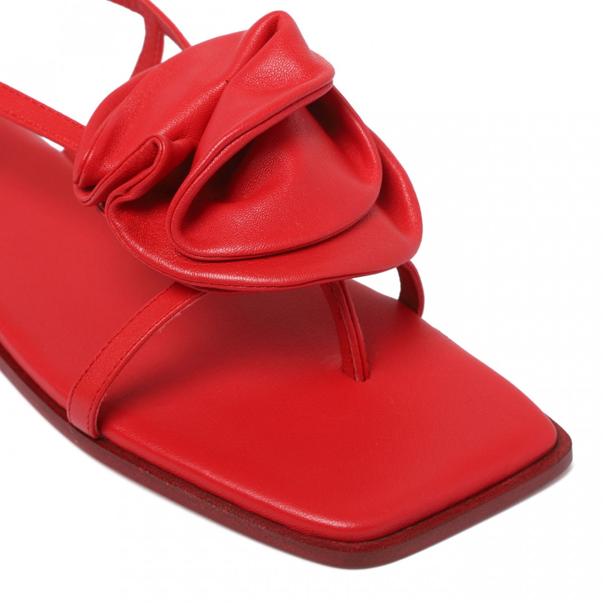 Red Floral Applique Sandals