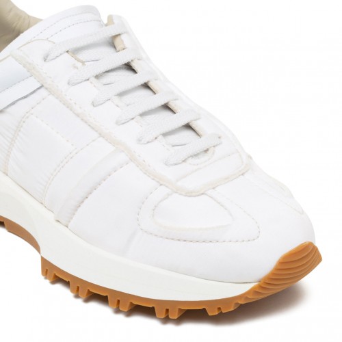 Laser-Etched Decortique Details White Sneakers