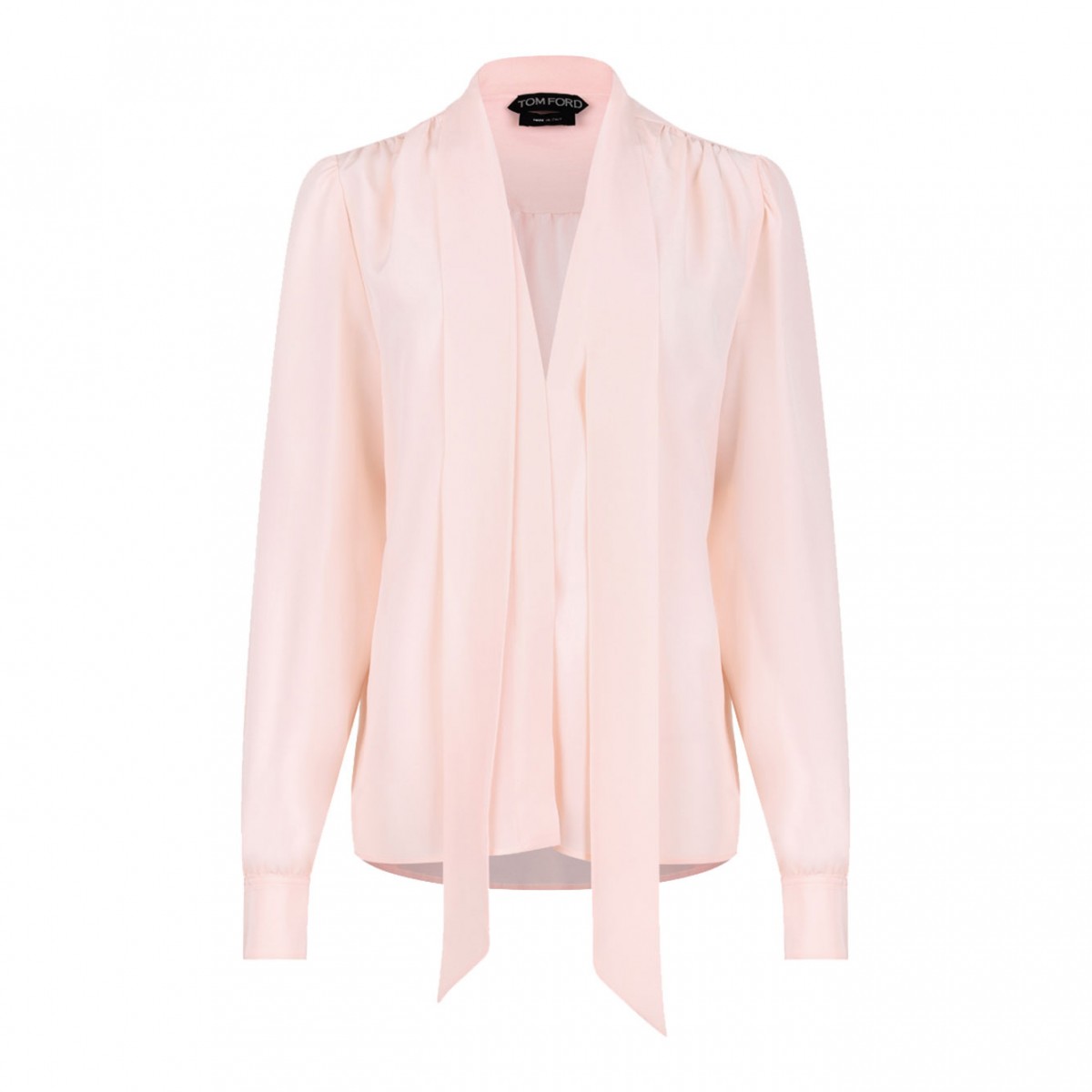 Iced Nude V- Neck Lavalliere Blouse