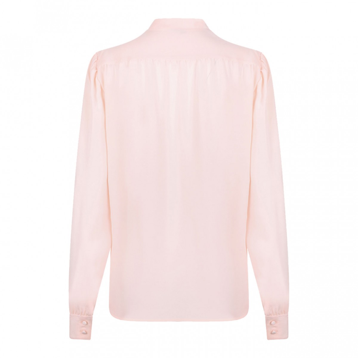 Iced Nude V- Neck Lavalliere Blouse