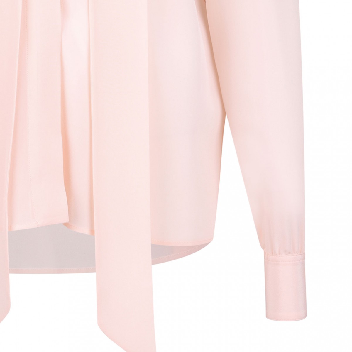 Iced Nude V- Neck Lavalliere Blouse