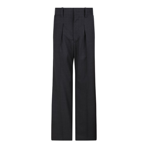Anthracite Straight Leg Pleated Trousers