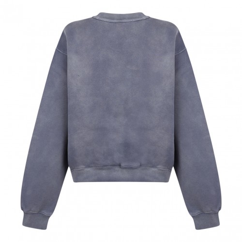 Washed Blue Ink Logo-Embossed Sweatshirt 2
