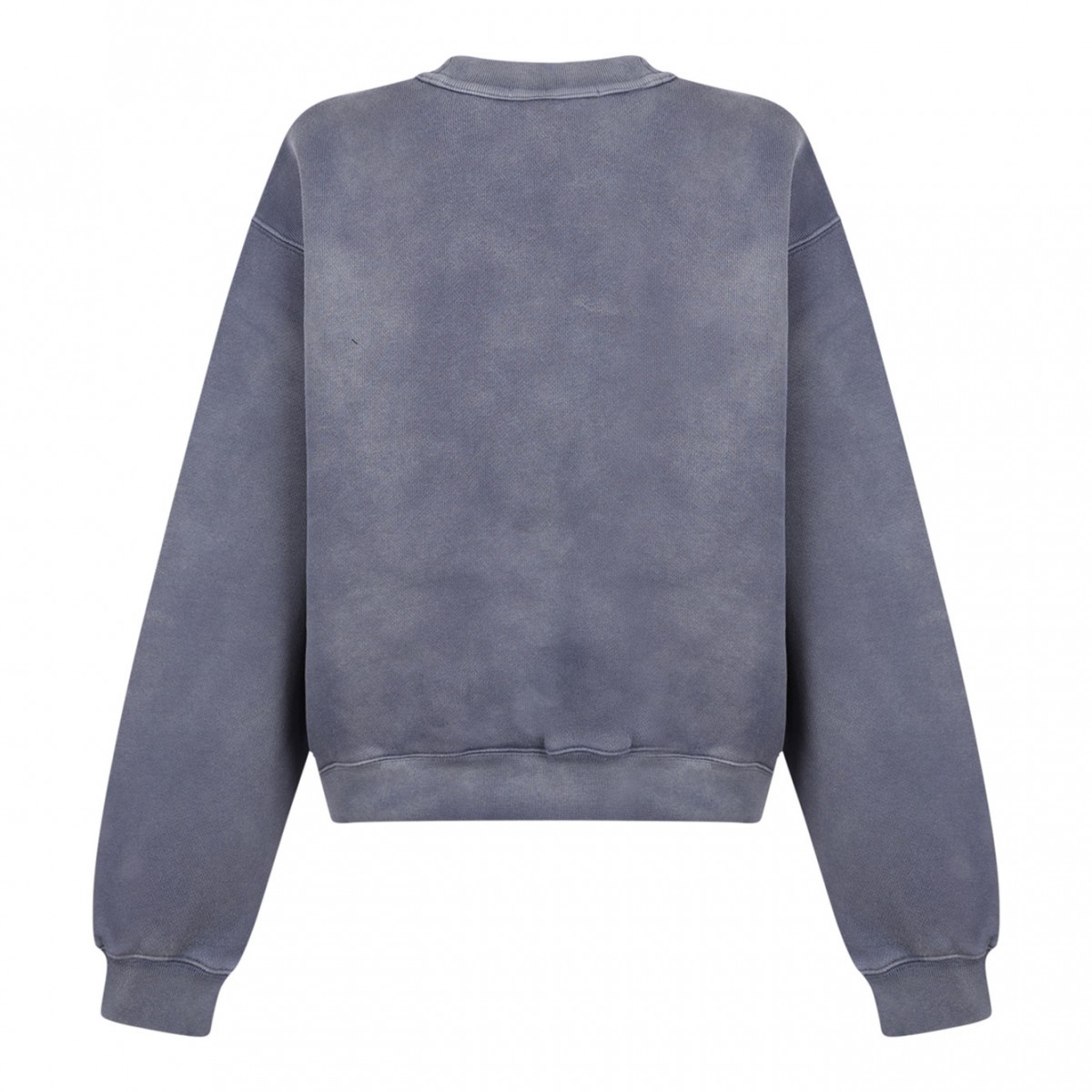Washed Blue Ink Logo-Embossed Sweatshirt