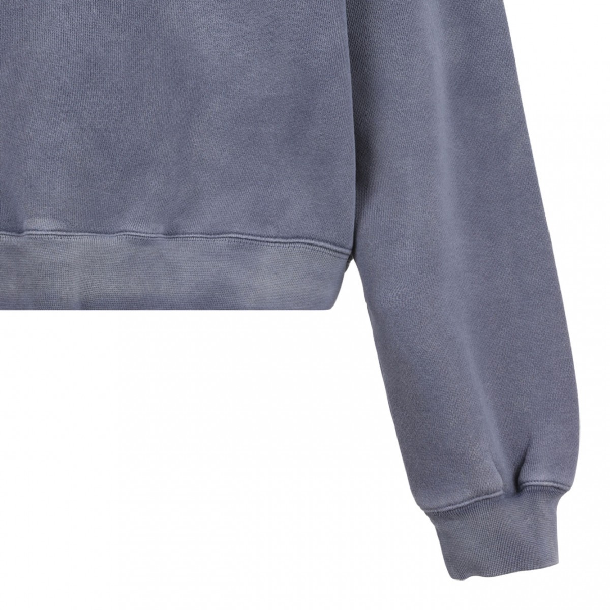 Washed Blue Ink Logo-Embossed Sweatshirt
