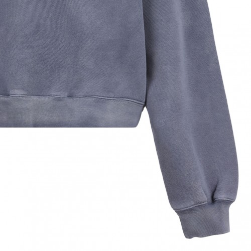 Washed Blue Ink Logo-Embossed Sweatshirt