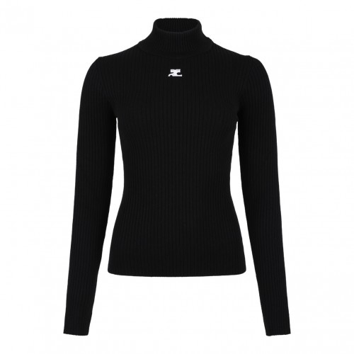 Black Reedition Rib Knit Sweater